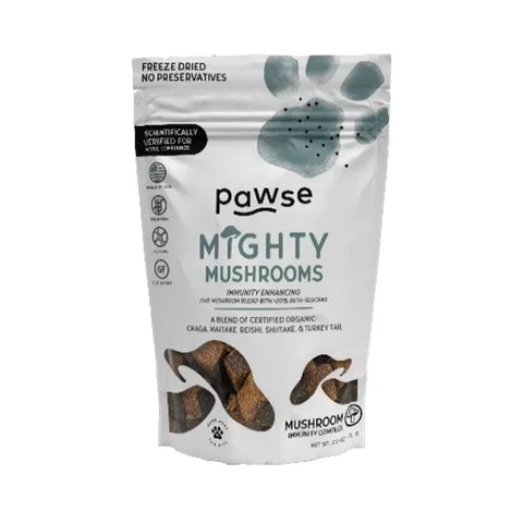 1ea Pawse Mighty Mushrooms - 30 day supply for 75lb Dog NO-CBD - Healing/First Aid